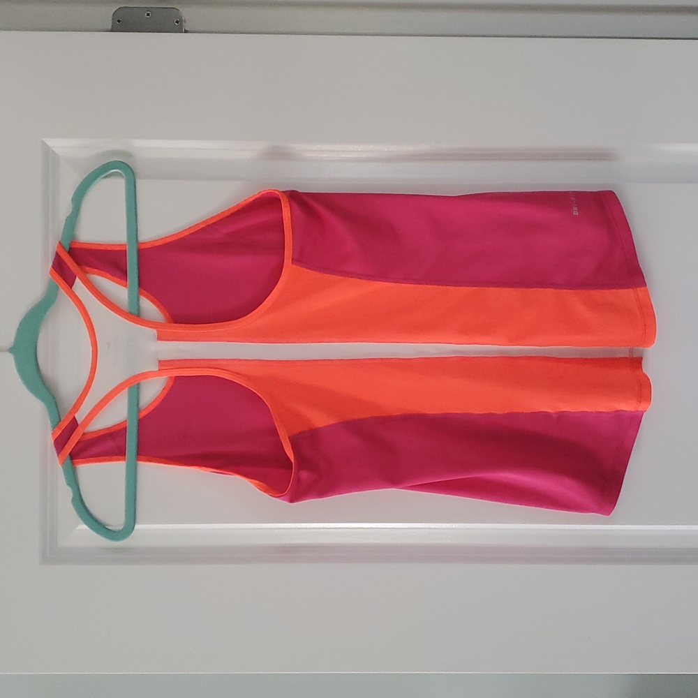 Nike Women's Pink and Orange Tank Top - Picture 2 of 15